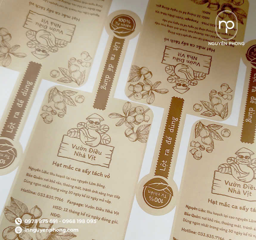 Mẫu tem nhãn decal giấy Kraft